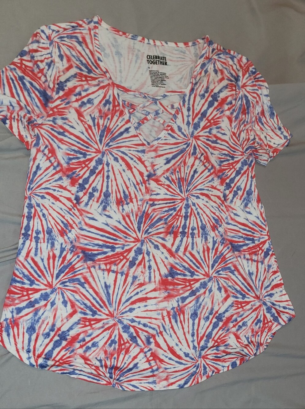 Womens Small Red,white,blue Short Sleeve